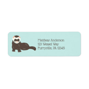 Étiquette Brown Ferret Mint Green Adresse de retour