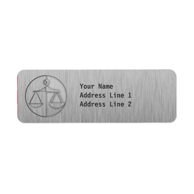Étiquette Brushed metal-look Justice Scales (Devant)