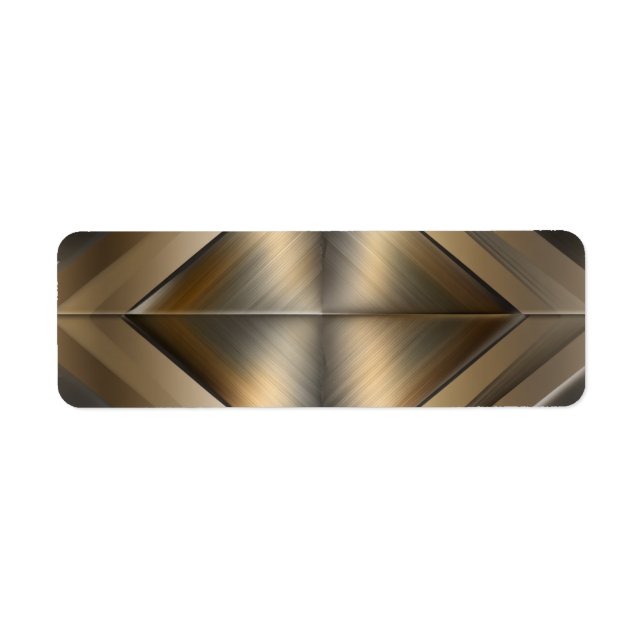Étiquette Brushed Metallic Geometric Diamond Pattern (Devant)