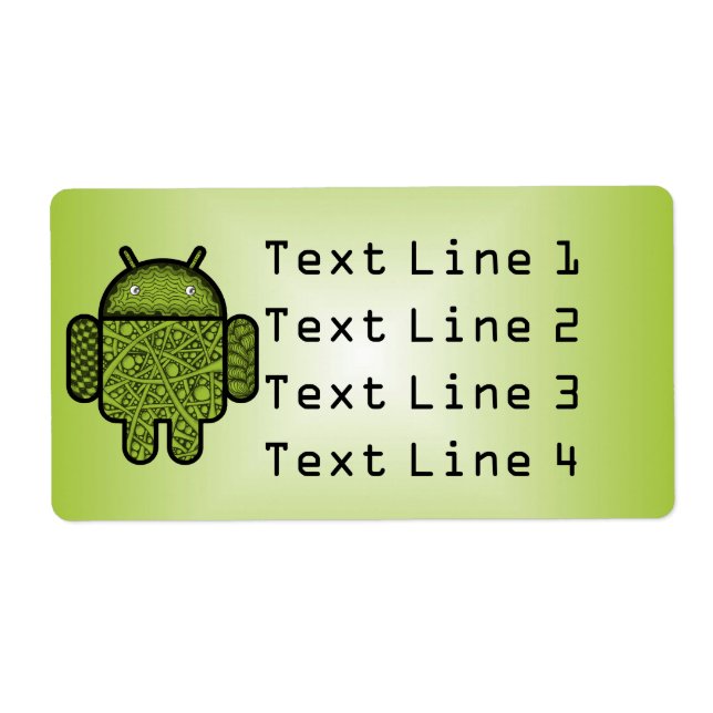 Étiquette Bubbles Doodle Character pour le robot Android™ (Devant)