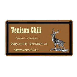 Étiquette Buck Deer en canne Brown