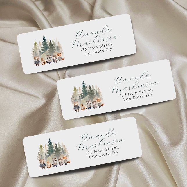 Étiquette Budget Baby shower d'aquarelle des bois (Créateur téléchargé)