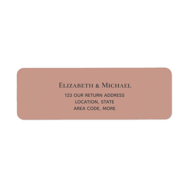 Étiquette BUDGET Terracotta Monochrome Mariage (Devant)