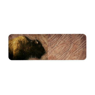 Étiquette Buffalo de bison de bois