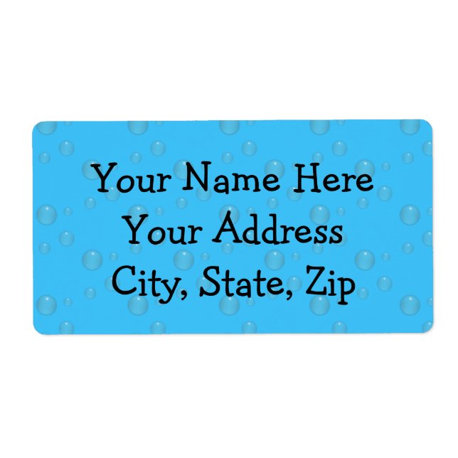 Étiquette Bulles d'eau bleu (Devant)