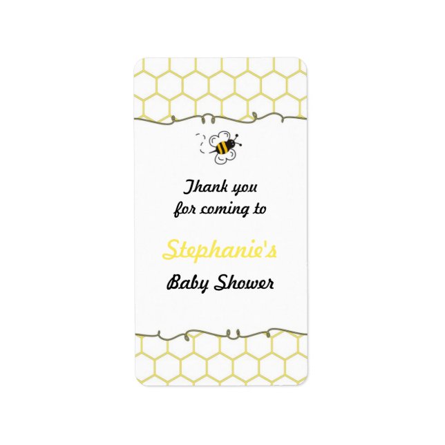 Étiquette Bumble Bee Hive Baby shower Favoriser les Étiquett (Devant)