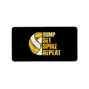 Étiquette Bump Set Spike Répéter Volleyball Funny