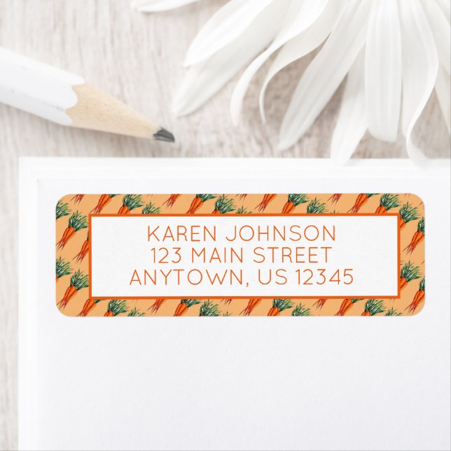 Étiquette Bunch de carottes Orange Vegetable Veggie Garden (En situation)