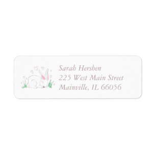 Étiquette Bunny Baby shower Spring Rose Girl