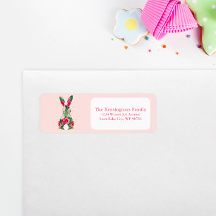 Étiquette Bunny de Pâques Floral Adresse de retour personnal