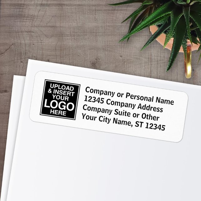 Étiquette Bureau ou entreprise de base - avec 4 lignes de te (Créateur téléchargé)