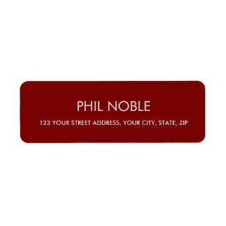 Étiquette BURGUNDY modern simple professional name monogram