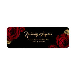 Étiquette Burgundy Roses Boho Wedding