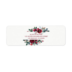 Étiquette Burgundy rouge tournois d'hiver mariage élégant ch