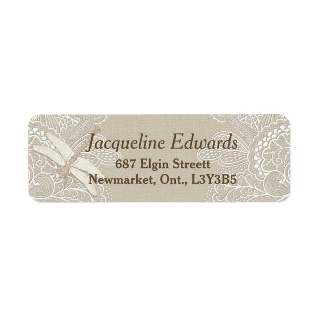 Étiquette Burlap and Lace Rustic (Devant)