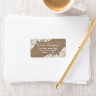 Étiquette Burlap Rustique et collection Vintage de dentelle