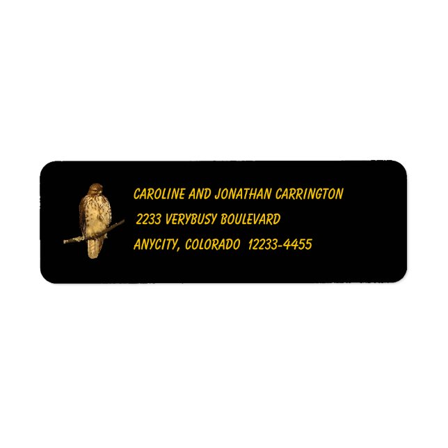 Étiquette Buse à queue rouge (Devant)