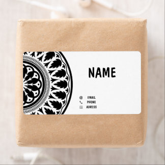 Étiquette business card with black white ornaments