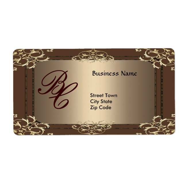 Étiquette Business Elegant Café Gold Elite (Devant)