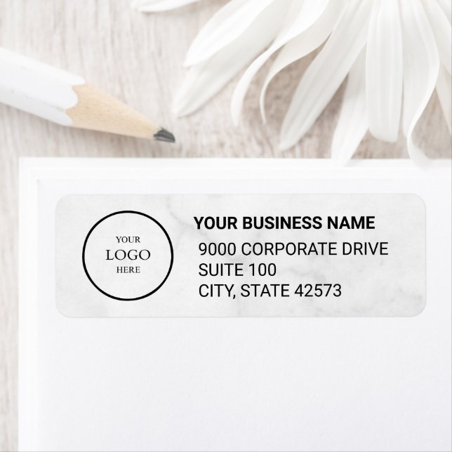 Étiquette Business Logo Custom Return Address Label (En situation)