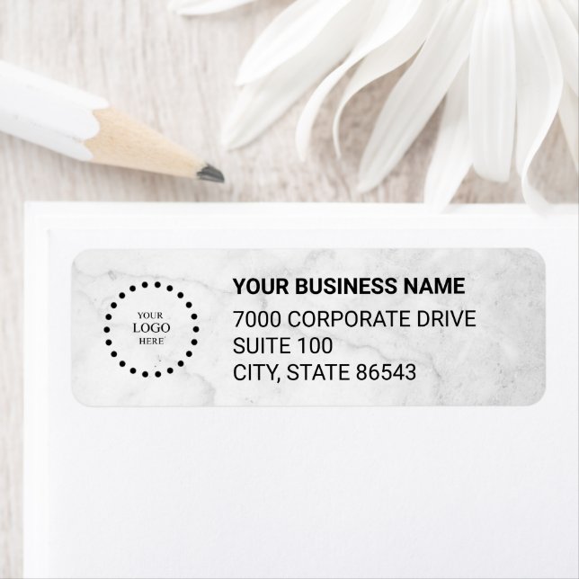 Étiquette Business Logo Custom Return Address Label (En situation)