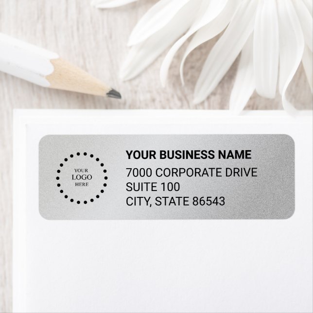 Étiquette Business Logo Custom Return Address Label (En situation)