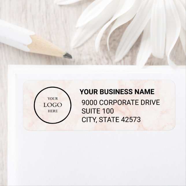 Étiquette Business Logo Custom Return Address Label (En situation)