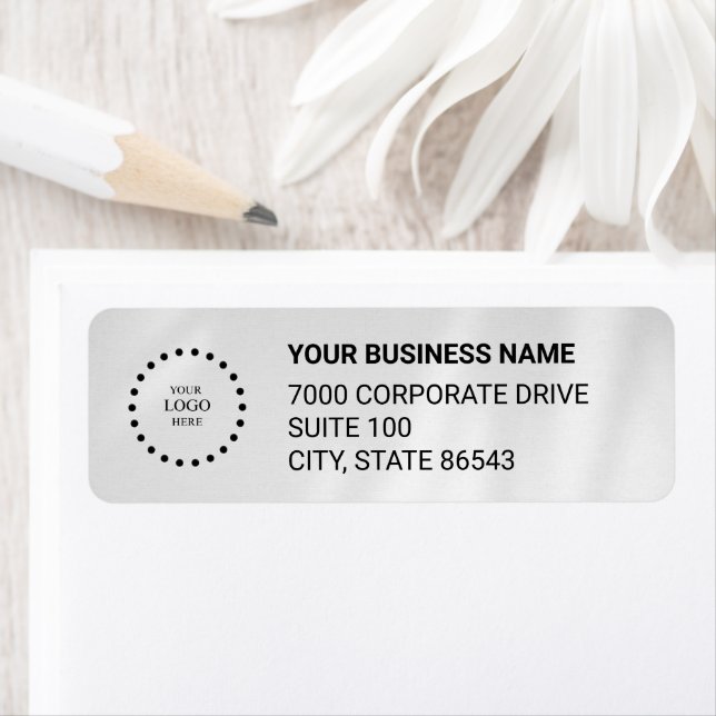 Étiquette Business Logo Custom Return Address Label (En situation)