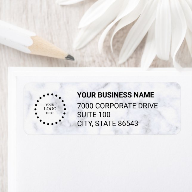 Étiquette Business Logo Custom Return Address Label (En situation)
