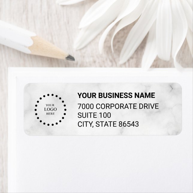 Étiquette Business Logo Custom Return Address Label (En situation)