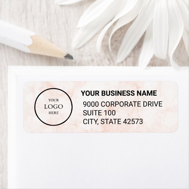 Étiquette Business Logo Custom Return Address Label (En situation)