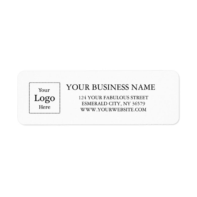 Étiquette Business Logo Custom Return Address Label (Devant)