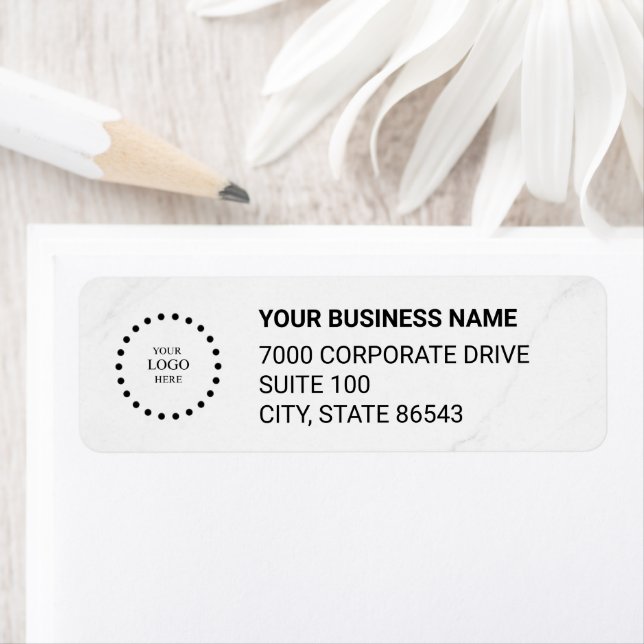 Étiquette Business Logo Custom Return Address Label (En situation)