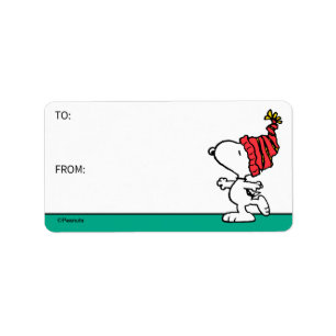 Étiquette cacahuètes Balise cadeau Casquette de Snoopy Win