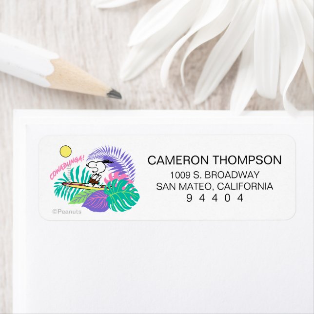 Étiquette cacahuètes | Cowabunga Snoopy (En situation)