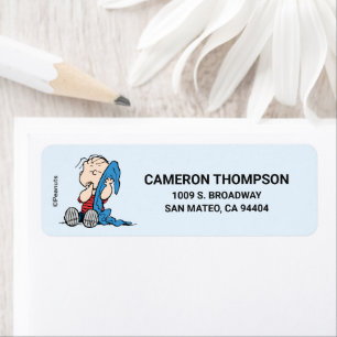 Étiquette cacahuètes Linus et sa couverture