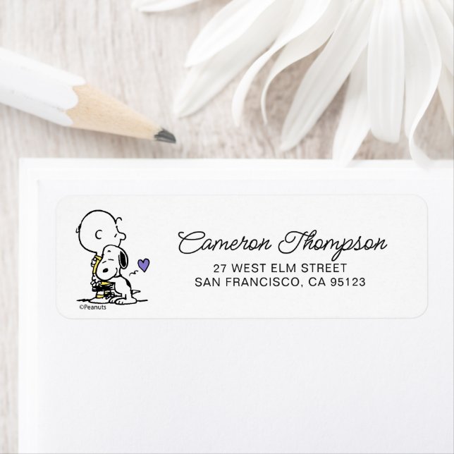 Étiquette cacahuètes | Saint Valentin | Charlie Brown & Snoo (En situation)