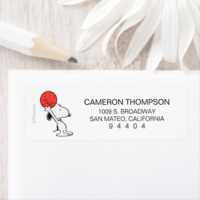 Étiquette cacahuètes | Snoopy Basketball Hoop Shot (En situation)