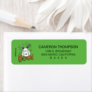 Étiquette cacahuètes   Snoopy Boo