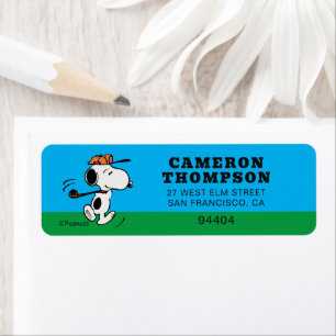 Étiquette cacahuètes   Snoopy Golf Swing