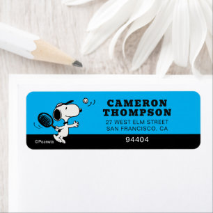 Étiquette cacahuètes   Snoopy Joue Au Tennis