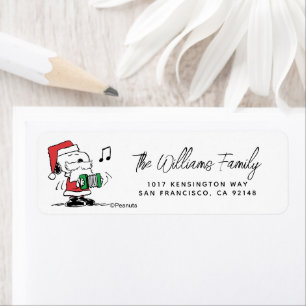 Étiquette cacahuètes Snoopy Santa Claus Accordian