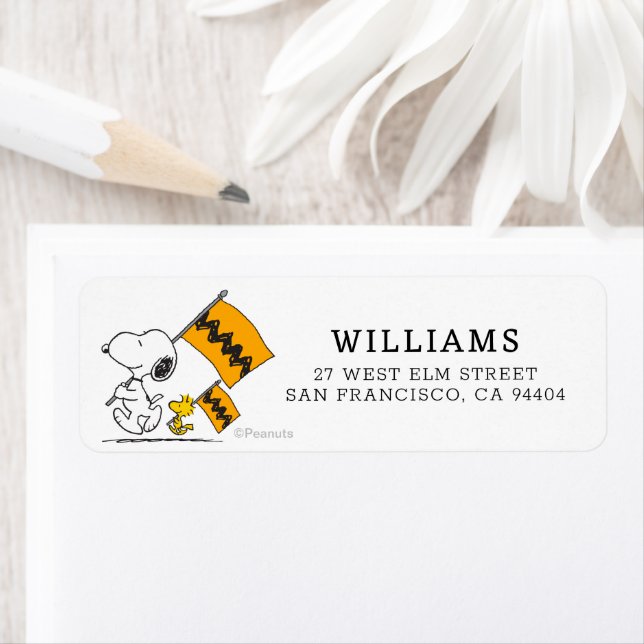 Étiquette cacahuètes | Snoopy & Woodstock (En situation)