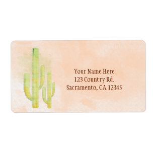 Étiquette Cactus Aquarelle Simple Favor Sud-Ouest