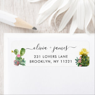 Étiquette Cactus Succulent Cactus Désert Aquarelle Florale