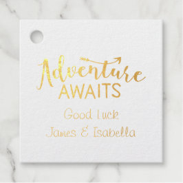 Étiquette-cadeau Adventure Await Good Luck Personnalisé