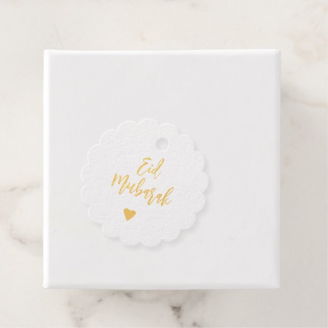 Étiquette-cadeau Aïd Moubarak Or simple (Avec boite)