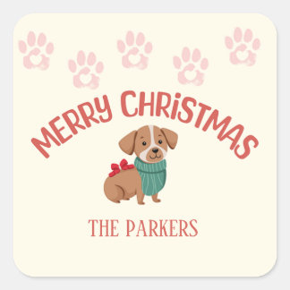 Étiquette cadeau Amoureux des chiens de Noël - Per