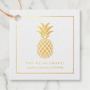 Étiquette-cadeau Ananas en feuille d'or - vous êtes si doux - tropi