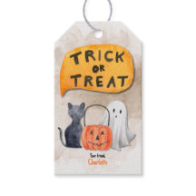 Étiquette cadeau aquarelle Halloween personnalisab